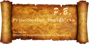 Princzenthal Boglárka névjegykártya